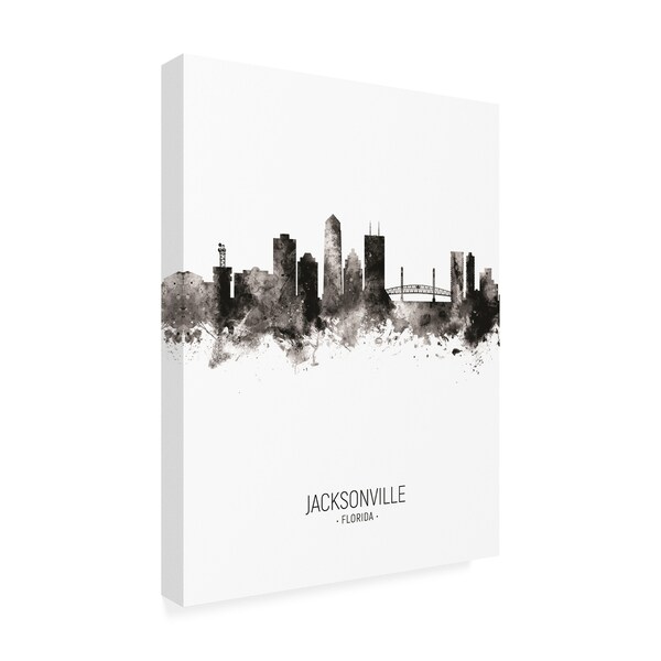 Michael Tompsett 'Jacksonville Florida Skyline Portrait II' Canvas Art,14x19